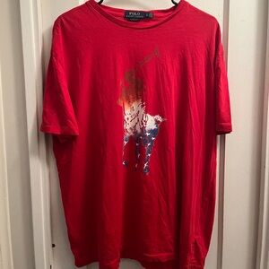 Red Americana Polo Ralph Lauren Big Pony T-Shirt